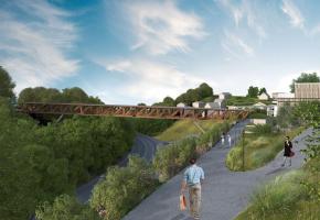  Le projet prévoit la construction d'une passerelle sur la route de Berne. DR/PHOTOMONTAGE