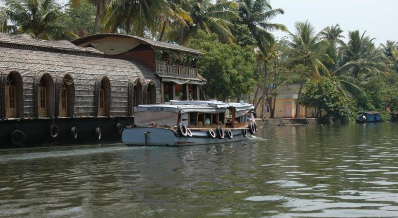 Les célèbres «Backwaters» du Kerala, un immense dédale de canaux, lagunes et lacs bordés de palmiers.