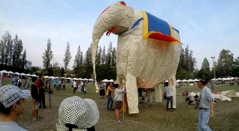 Un ballon original au Festival des Montgolfières de Chiang Mai. 