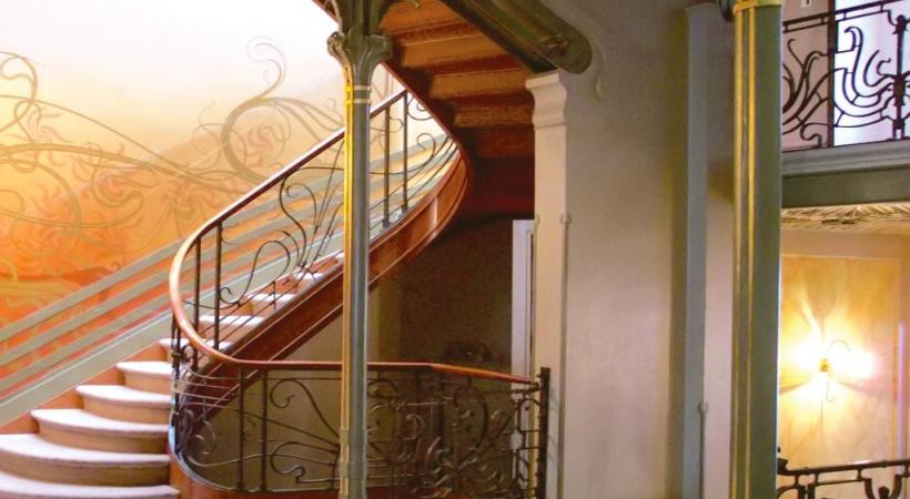 L’escalier de l’Hôtel Tassel, premier édifice Art nouveau bâti par Victor Horta. DR